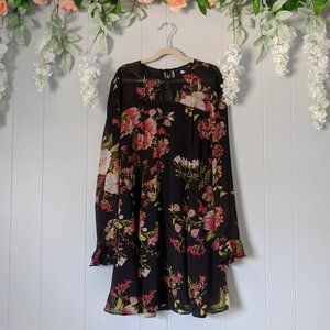 NEW Kimchi Blue Sheer Mini Frock Dress Black XS